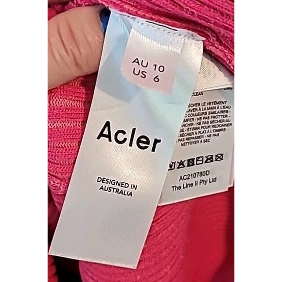 Acler Rickman Dress Sz 6 Berry Pink Ribbed Knit Midi Designer Bodycon EUC - Picture 9 of 10